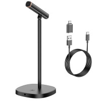 Настільний мікрофон Hoco L16 Mike USB+Type-C (Цвет Black), Атикул 67548 |  купить на VILKI.NET - фото № 1