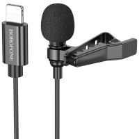 Мікрофон петличний Borofone BFK11 Elegant lavalier Lightning (2m) (Цвет Black), Атикул 74391 |  купить на VILKI.NET - фото № 1