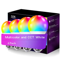 Світлодіодна RGB лампочка Smart bulb light 4pcs with Bluetooth E27 with app (Цвет White), Атикул 69978 |  купить на VILKI.NET - фото № 1