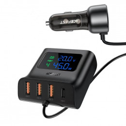 АЗП Acefast B11 138W Car Charger Splitter with Digital Display