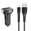 АЗП Usams C13 2.1A Dual USB + U35 Lightning cable (1m)