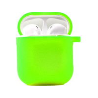 Силіконовий футляр з мікрофіброю для навушників Airpods 1/2 (Цвет Салатовий / Neon green), Атикул 39442 |  купить на VILKI.NET - фото № 1