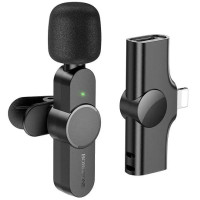 Петличний бездротовий мікрофон Borofone BFK12 Trophy lavalier Lightning (Цвет Black), Атикул 74393 |  купить на VILKI.NET - фото № 1