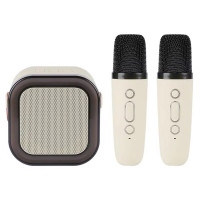 Bluetooth колонка K12 + 2 микрофона (Цвет White), Атикул 74209 |  купить на VILKI.NET - фото № 1