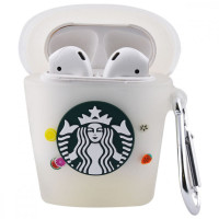 Силіконовий футляр Logo series для навушників AirPods 1/2 + карабін (Колір Starbucks Neon Cocktail), Атикул 32085 |  купить на VILKI.NET - фото № 1