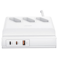 МЗП Usams US-CC160 P1 65W Super Si Fast Charging USB Extension Socket (Цвет White), Атикул 62679 |  купить на VILKI.NET - фото № 1