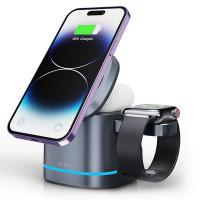 БЗП WIWU Wi-W024 3 in 1 wireless charger (Цвет Grey), Атикул 68580 |  купить на VILKI.NET - фото № 1