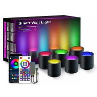 Настінна LED лампа RGB Intelligent wall lamp 6 pcs with Bluetooth European plug with app (Цвет Black), Атикул 66430 |  купить на VILKI.NET - фото № 1