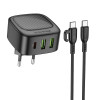 МЗП Borofone BAS23A Lucky PD30W (1C2A) + Type-C to Type-C 69011 - № 1 МЗП Borofone BAS23A Lucky PD30W (1C2A) + Type-C to Type-C (Black) Borofone - № 1