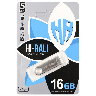 Флеш накопичувач USB 3.0 Hi-Rali Shuttle 16 GB Срібна серія