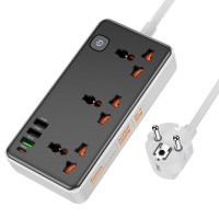 Подовжувач Hoco AC8A Storm (PD30W/1C/3A/3xSocket) (1.5m) (Цвет Black), Атикул 74176 |  купить на VILKI.NET - фото № 1
