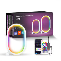 Настільна LED лампа RGB Smart desk oval lamp Bluetooth USB with app (Цвет White), Атикул 66428 |  купить на VILKI.NET - фото № 1
