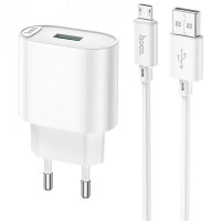 МЗП HOCO C109A Fighter QC3.0 + MicroUSB (Цвет White), Атикул 62860 |  купить на VILKI.NET - фото № 1