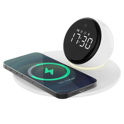 Уцінка БЗП WIWU Wi-W017 15W Wireless Charger+Digital Alarm+Bluetooth Speaker