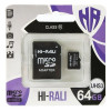 Карта пам'яті Hi-Rali microSDXC (UHS-3) 64 GB Card Class 10 з адаптером (Чорний) Epik - № 1