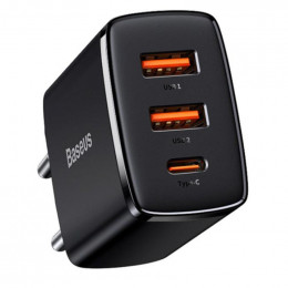 МЗП Baseus Compact Quick Charger 30W QC+ PD (1Type-C + 2USB) (CCXJ-E)