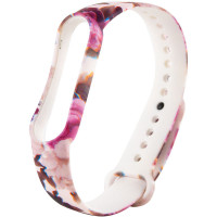 Силіконовий ремінець з малюнком для Xiaomi Mi Band 5 / 6 (Цвет Бордові Троянди / Білий), Атикул 37970 |  купить на VILKI.NET - фото № 1