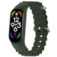 Ремінець Ocean Band для Xiaomi Mi Band 3/4/5/6/7 (Цвет Зелений / Dark Olive), Атикул 64769 |  купить на VILKI.NET - фото № 1