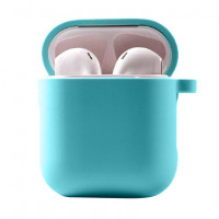 Силіконовий футляр з мікрофіброю для навушників Airpods 1/2 (Цвет Бірюзовий / Marine Green), Атикул 39442 |  купить на VILKI.NET - фото № 1