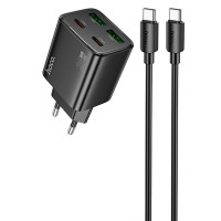 МЗП Hoco N55 Fundador PD20W four-port (2USB-A/2C) + Type-C to Type-C (Цвет Black), Атикул 74141 |  купить на VILKI.NET - фото № 1