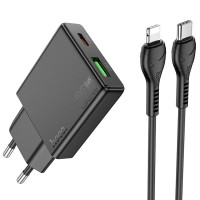 МЗП Hoco N38 Delgado PD20W+QC3.0 + Type-C to Lightning (Цвет Black), Атикул 68357 |  купить на VILKI.NET - фото № 1