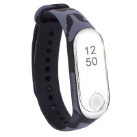 Силіконовий ремінець з малюнком для Xiaomi Mi Band 3/4 (Цвет Хакі / Сірий), Атикул 26065 |  купить на VILKI.NET - фото № 1