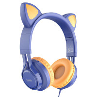 Накладні навушники Hoco W36 Cat ear (3.5mm/1.2m) (Цвет Midnight Blue), Атикул 57167 |  купить на VILKI.NET - фото № 1