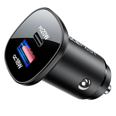 АЗП Acefast B1 mini 38W (USB-C+USB-A) dual-port metal car charger