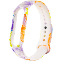 Силіконовий ремінець з малюнком для Xiaomi Mi Band 5 / 6 (Цвет Лілії / Білий), Атикул 37970 |  купить на VILKI.NET - фото № 1