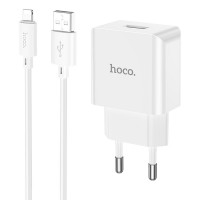 МЗП Hoco C106A Leisure 10.5W (1USB-A) + кабель USB to Lightning (Цвет White), Атикул 76414 |  купить на VILKI.NET - фото № 1