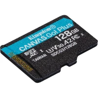Карта пам'яті microSDXC (UHS-1 U3) Kingston Canvas Go Plus 128Gb class 10 A2 V30 (R170MB/s, W90MB/s)