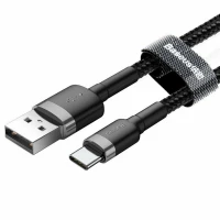 Кабель Baseus Cafule Cable USB For Type-C 3A 1m Gray+Black (Колір Темно-серый) - фото № 3