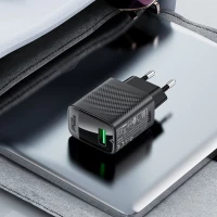 Мережевий зарядний пристрій ACEFAST A90 QC18W GaN single USB-A charger set (P3) (EU) Black (Цвет 7073) - фото № 6