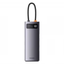 USB-Hub Baseus Metal Gleam Series 7-in-1 Multifunctional Type-C HUB Docking Station Gray （Type-C to HDMI*2+USB3.0*3+PD*1+RJ45*1）