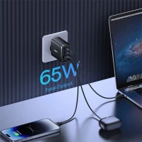 Мережевий зарядний пристрій Baseus Cube Pro Fast Charger 2C+U 65W EU Cluster Black (Колір Cluster Black) - фото № 8