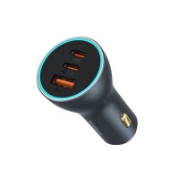 Автомобільний зарядний пристрій Baseus Golden Contactor Pro GaN Fast Charging Car Charger U+2C 65W Lunar Gray (Цвет Lunar-Gray) - фото № 5