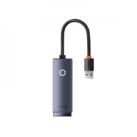 USB-Хаб Baseus Lite Series Ethernet Adapter USB-A to RJ45 LAN Port (100Mbps) Black (Цвет 7073), Атикул k36068 |  купить на VILKI.NET - фото № 1