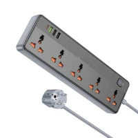Мережевий подовжувач BOROFONE BAC5A Lord 5 position socket(PD20W/1C3A)(EU) Black (Цвет 7073) - фото № 3