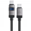 Кабель ACEFAST C15-03 USB-C to USB-C zinc alloy digital display braided charging data cable Black