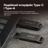 Флеш-накопичувач Patriot USB 3.2 Gen 1 Rage R550 64GB Type-A+C (Колір Черный) - фото № 8
