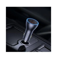 Автомобільний зарядний пристрій Baseus Golden Contactor Pro GaN Fast Charging Car Charger U+2C 65W Lunar Gray (Цвет Lunar-Gray) - фото № 8