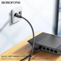 Мережевий кабель BOROFONE BUS01 Category 6 Gigabit network cable(L=3M) Black  - фото № 3