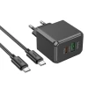 Мережевий зарядний пристрій HOCO CS14A Ocean PD20W+QC3.0 charger set(Type-C to Type-C) Black (7073)- № 4