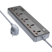 Мережевий подовжувач BOROFONE BAC5A Lord 5 position socket(PD20W/1C3A)(EU) Black (Цвет 7073) - фото № 2