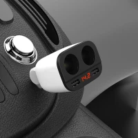 Автомобільний зарядний пристрій HOCO Z28 Power ocean cigarette lighter in-car charger with digital display White (Колір 7068) - фото № 5
