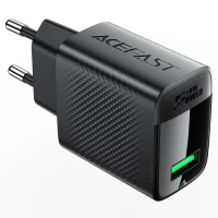 Мережевий зарядний пристрій ACEFAST A90 QC18W GaN single USB-A charger set (P3) (EU) Black (Цвет 7073) - фото № 3