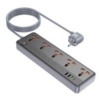 Мережевий подовжувач BOROFONE BAC5A Lord 5 position socket(PD20W/1C3A)(EU) Black (Цвет 7073) - фото № 5