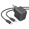 Мережевий зарядний пристрій HOCO CS14A Ocean PD20W+QC3.0 charger set(Type-C to Type-C) Black (7073)- № 3