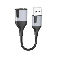 Перехідник BOROFONE BV19 Creator 2-in-1 external sound card for headset USB to 3.5mm Black (Цвет Черный), Атикул k49670 |  купить на VILKI.NET - фото № 1