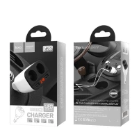 Автомобільний зарядний пристрій HOCO Z28 Power ocean cigarette lighter in-car charger with digital display White (Колір 7068) - фото № 6